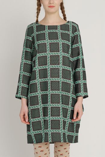 AW1213 ROPEY HERITAGE POCKET MATTER DRESS - EVERGREEN